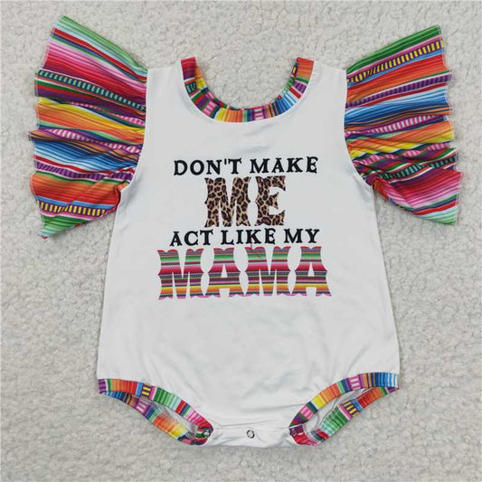 SR0361 Baby Girls Stripe Western Rompers
