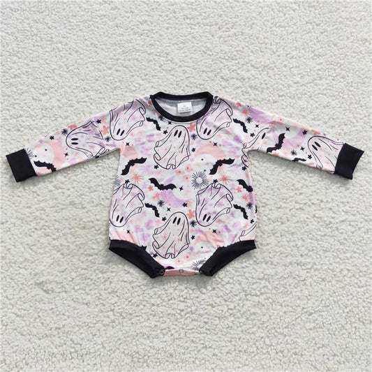 RTS LR0467 Ghost flower moon bat white long-sleeved jumpsuit