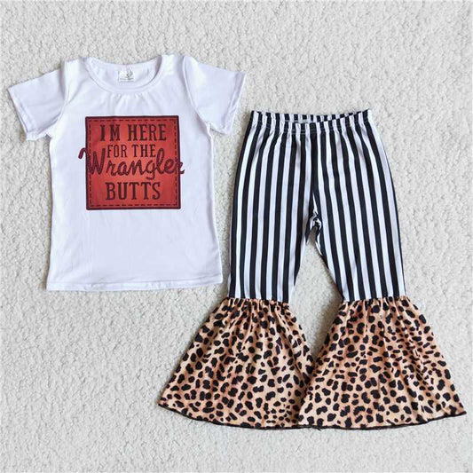 C5-10 White top with lettering and leopard print pants