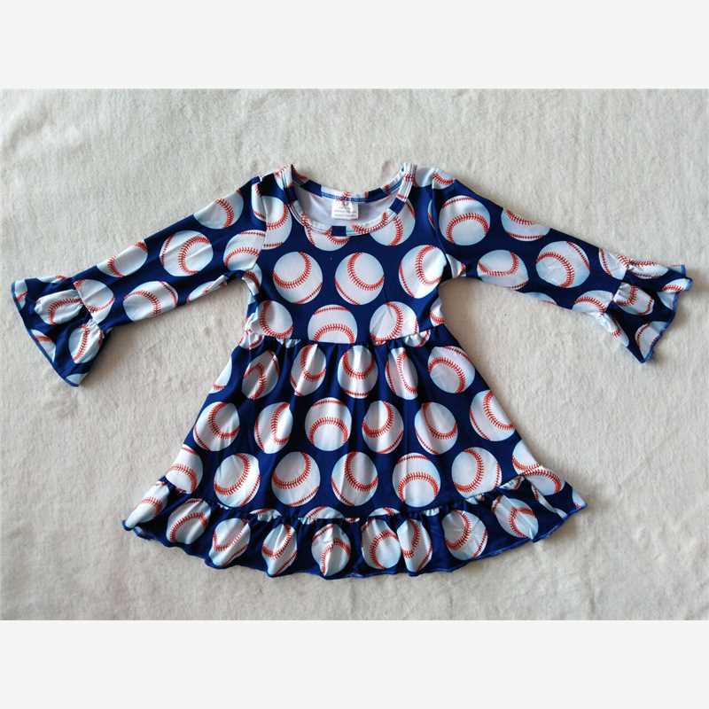 10.11 RTS NO MOQ（In stock）G2-20-5/* Baby Girls Winter Dress Ice hockey long-sleeved dress