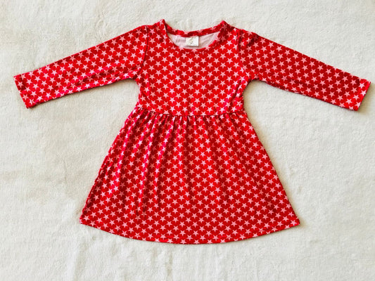 9.26 RTS NO MOQ（In stock）G3-12-2*/* Baby Girls Winter Dress Red long-sleeved dress