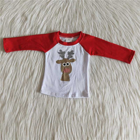 6 A8-18  Christmas Deer Boys shirts
