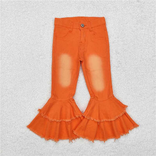 E1-11  Orange bleached denim pants Jeans