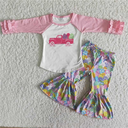 6 B1-21 Easter Truck Egg Pink Bunny Set