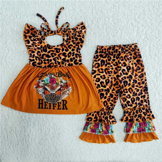B10-14  Girl Heifer Leopard Outfit