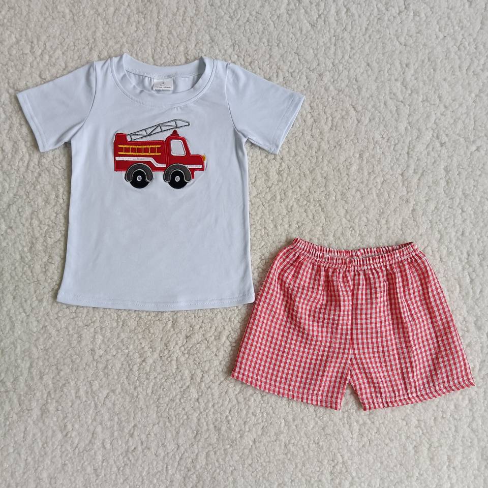 B3-13 Sales New RTS No Moq Promotion Firetruck lattice outfits