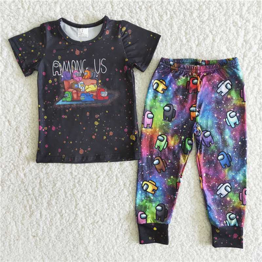 B4-23   Baby boys cartoon game Black pants sets