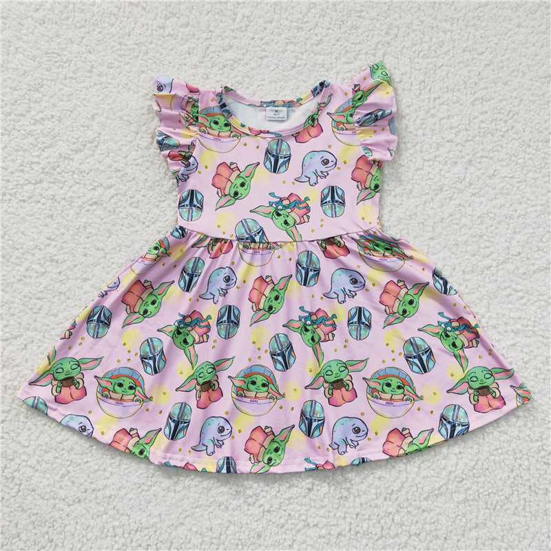 B14-10 yoda green elf purple flying sleeves skirt