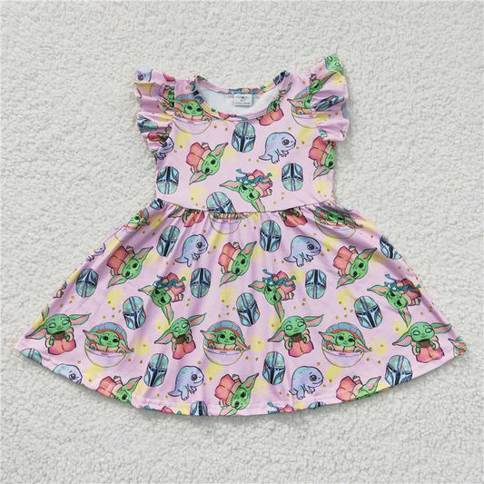 B14-10 yoda green elf purple flying sleeves skirt