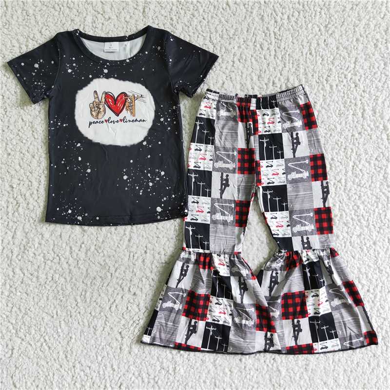C12-1 Love gesture ladder climber red checkered trousers