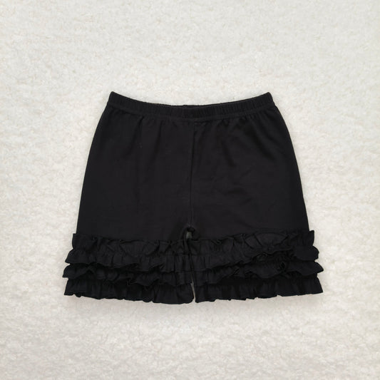 A16-3 Black icing ruffle shorts