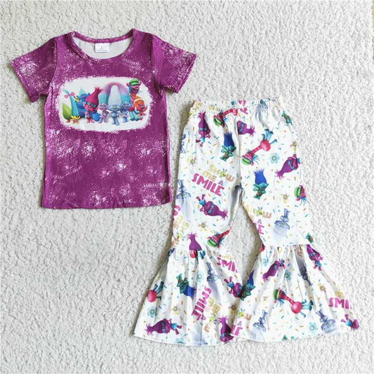 B17-4  Cartoon animal hair purple set
