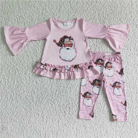 6 C9-23 Santa Claus pink long-sleeved trousers suit