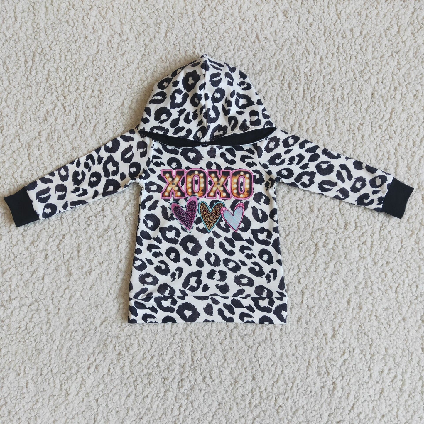 6 C10-28  Hoodie xoxo leopard tops