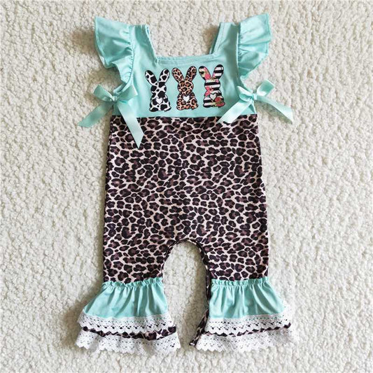 EC0005 Baby girls easter three bunny rompers