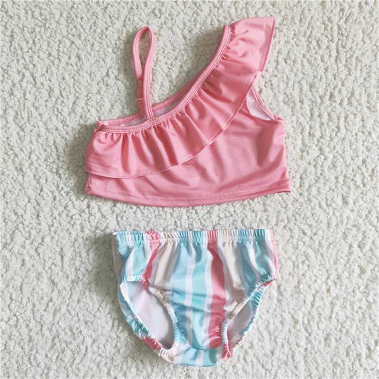 S0021  Baby Girls summer stripe 2pcs swimsuits