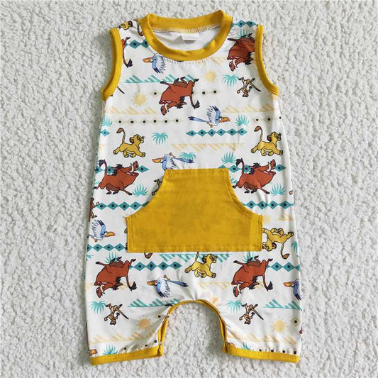 SR0026 Baby boys summer lion rompers