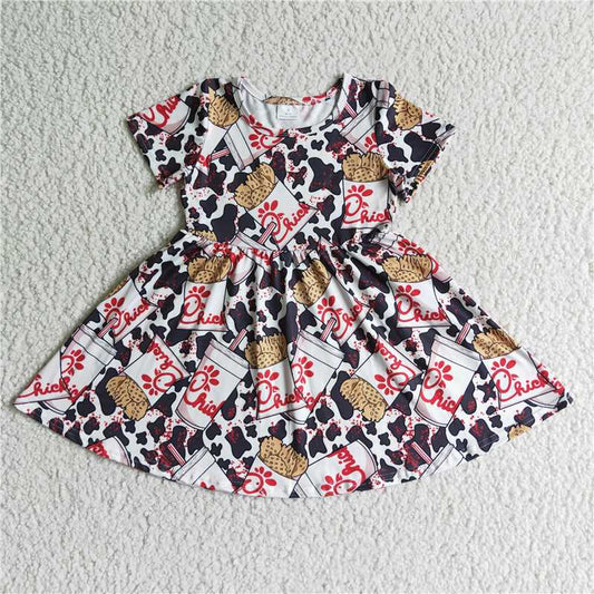 GSD0093 Girls chick fil a short-sleeved dress