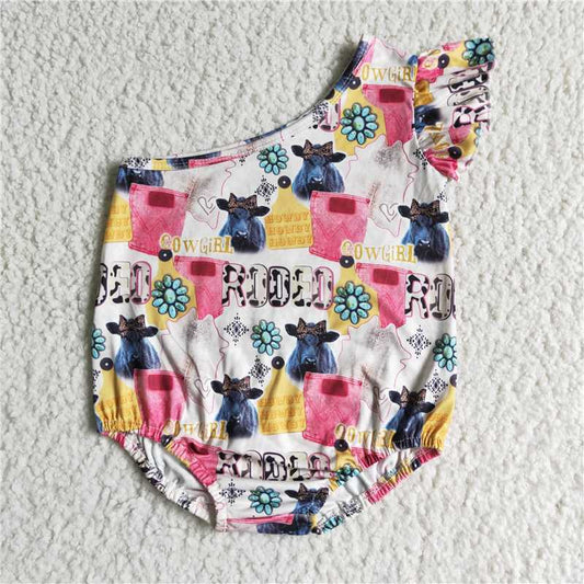 SR0059  Baby Girls rodeo pink rompers