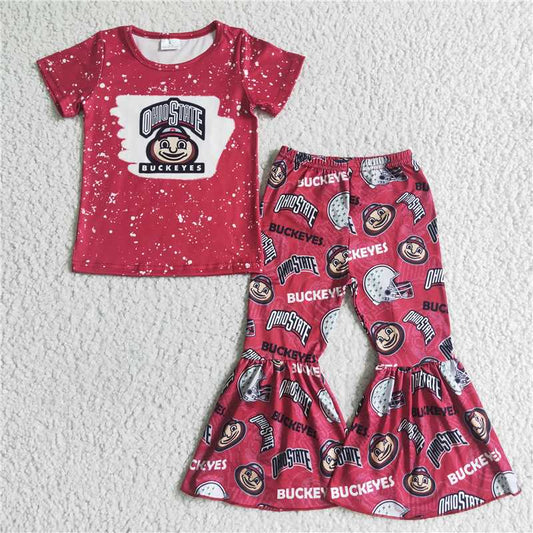 GSPO0134 Team STATE red short-sleeved trousers suit