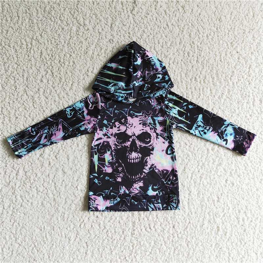 BT0050 Boys purple skull long-sleeved top