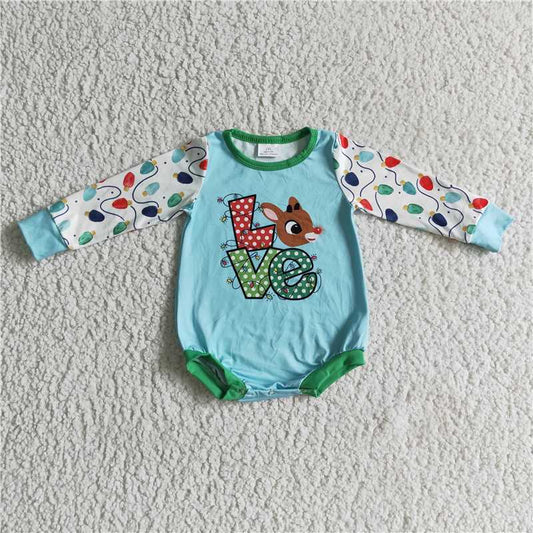 RTS LR0156 love deer blue long-sleeved jumpsuit