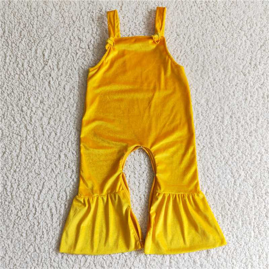 SR0089  Baby Girls Velvet Strap Jumpsuits Overalls