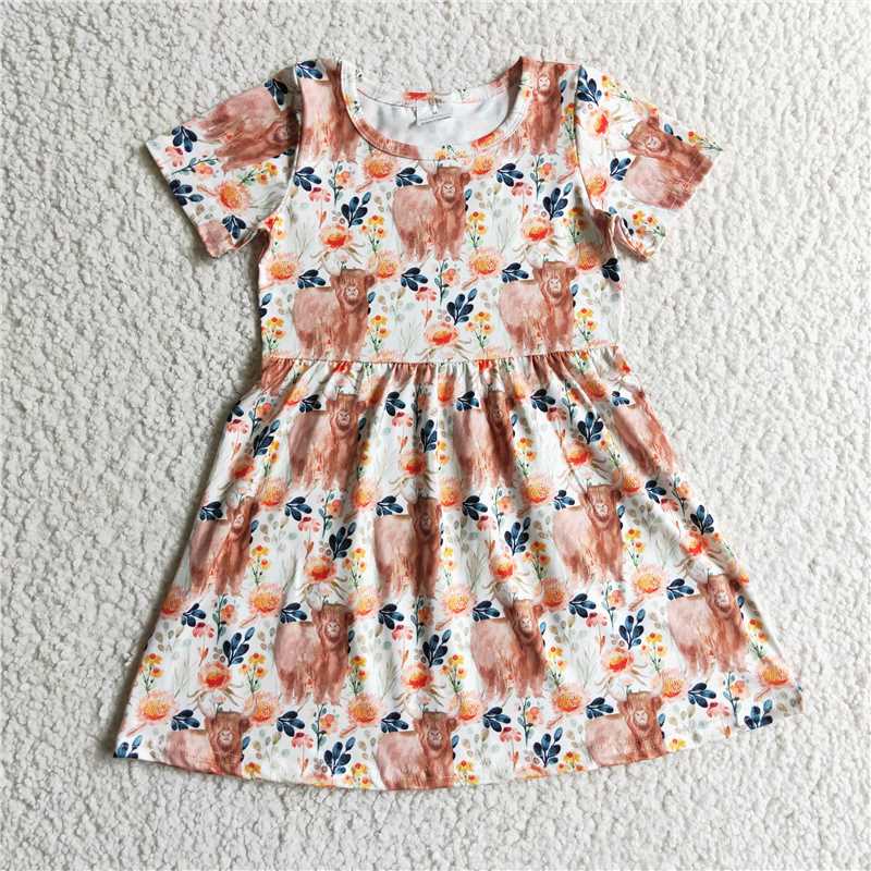 GSD0154 Girls' Alpine cowflower short-sleeved dress