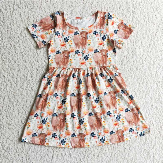 GSD0154 Girls' Alpine cowflower short-sleeved dress