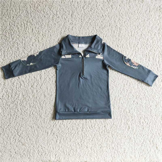 BT0112 Baby Boys Green Deer Christmas pullovers