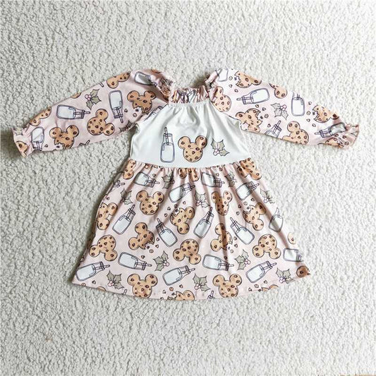 GLD0129  Baby girls cookie milk Christmas dresses