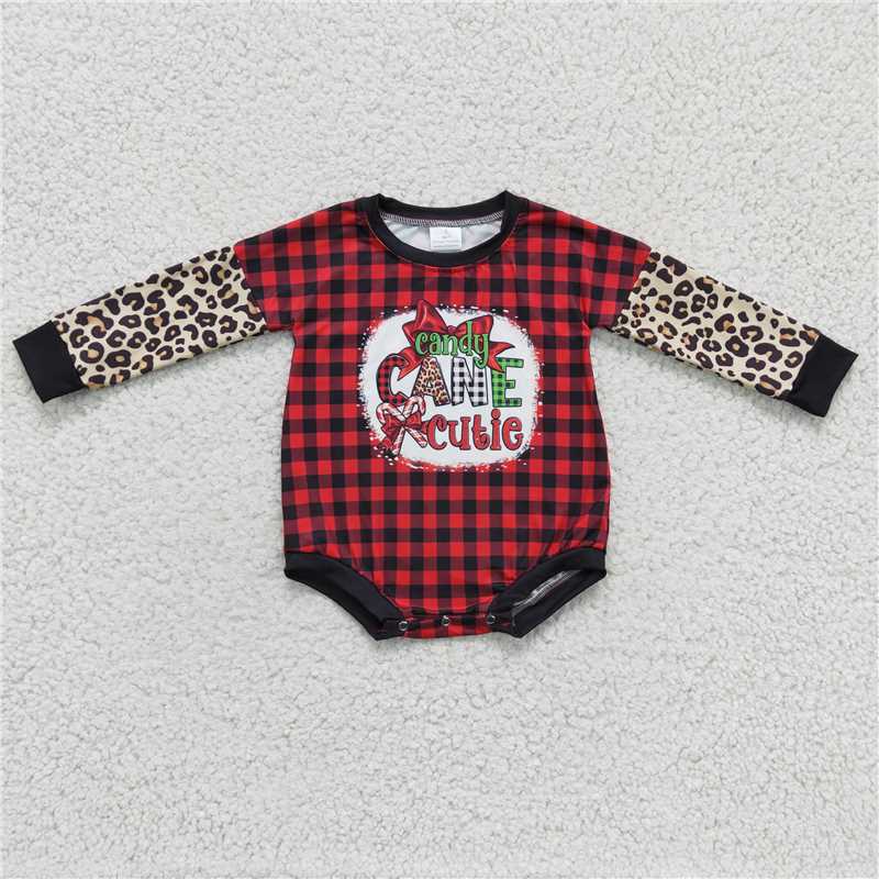Baby kids cartoon Christmas character long sleeve short romper
