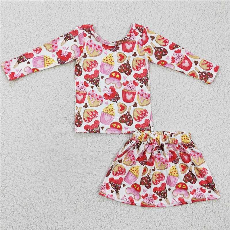 GLD0176  Baby Girls Cartoon Skirt Mouse clothes sets