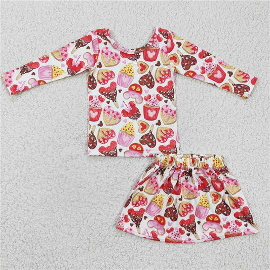 GLD0176  Baby Girls Cartoon Skirt Mouse clothes sets