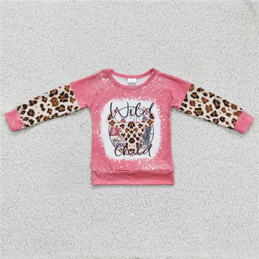 GT0083  Baby Girls Wild Cow Long Sleeve shirts tops