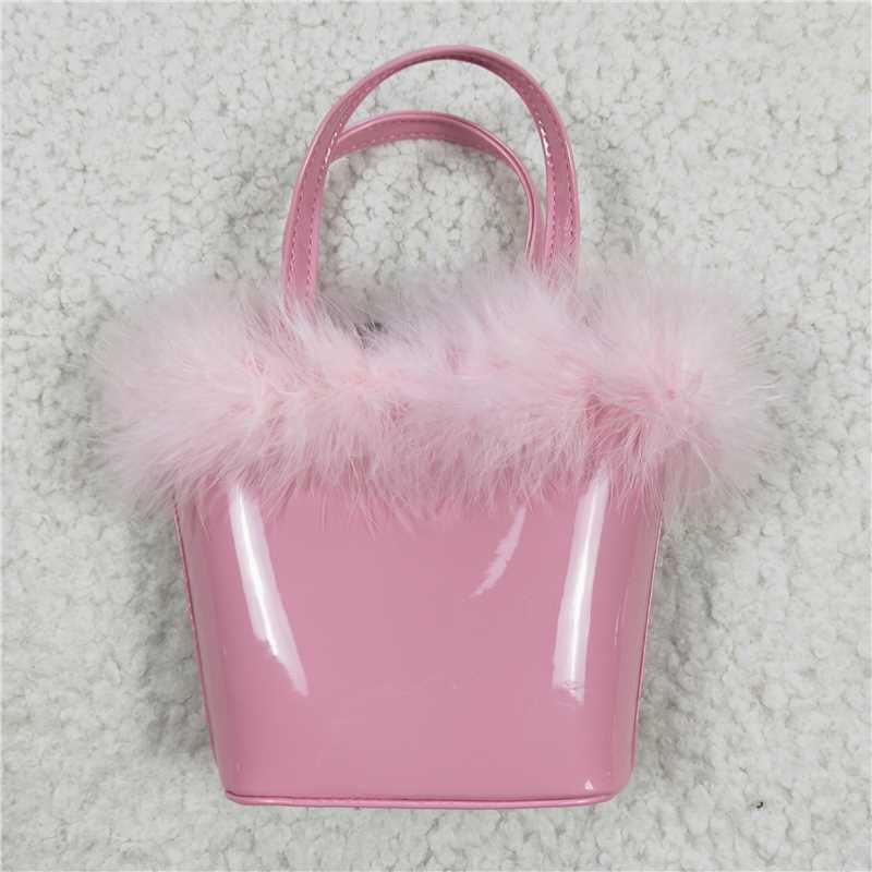 BA0028   Pink fur cute princess purse baby girls bag