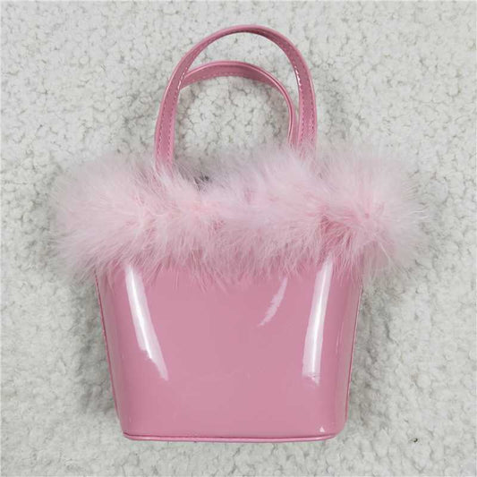 BA0028   Pink fur cute princess purse baby girls bag