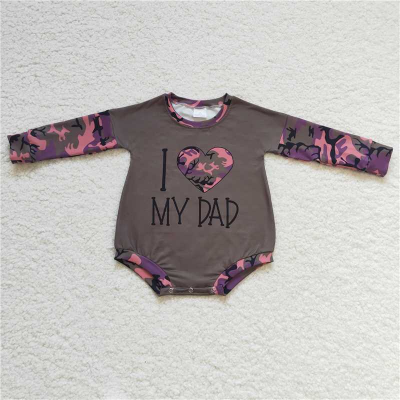 RTS LR0237 MY DAD green camouflage long-sleeved jumpsuit