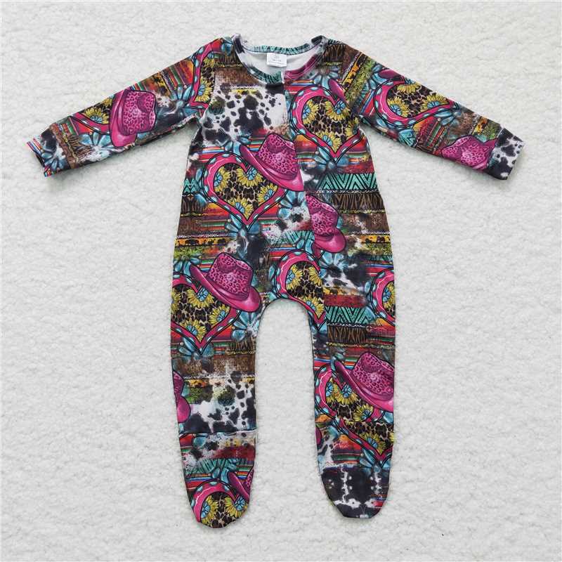 RTS LR0247 Rose red hat, heart and sunflower long-sleeved jumpsuit