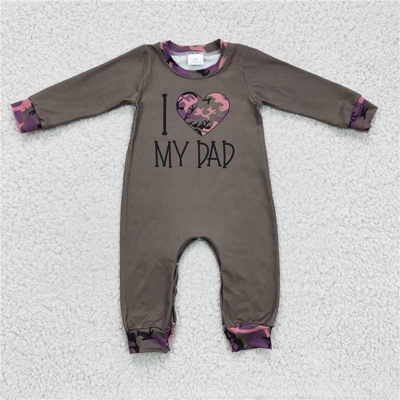 RTS LR0236 MY DAD green camouflage long-sleeved jumpsuit for boys