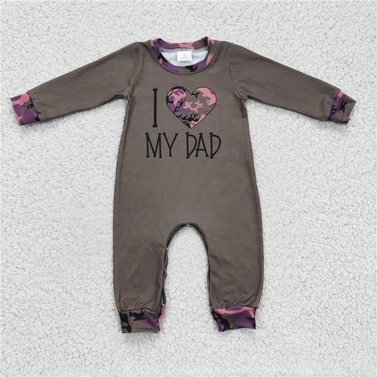 RTS LR0236 MY DAD green camouflage long-sleeved jumpsuit for boys
