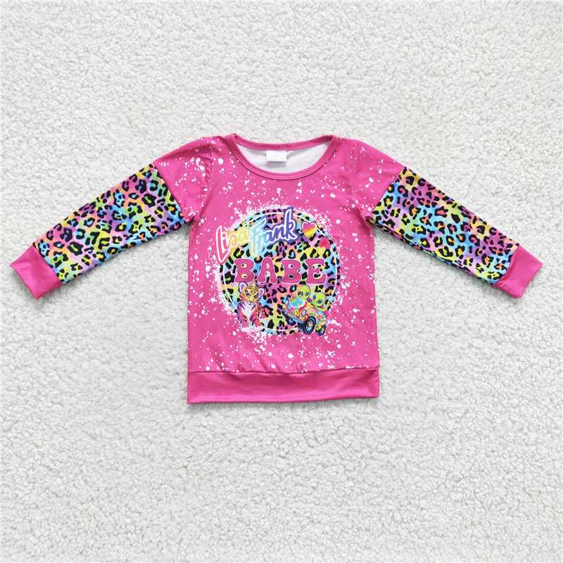 GT0085  Baby Girls Hotpink Animal Cartoon Long Sleeve shirts tops