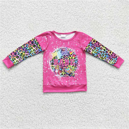 GT0085  Baby Girls Hotpink Animal Cartoon Long Sleeve shirts tops