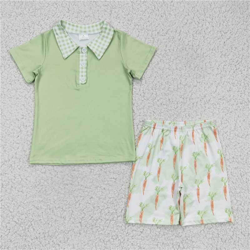 BSSO0095 Baby Boys Easter Carrot shorts sets
