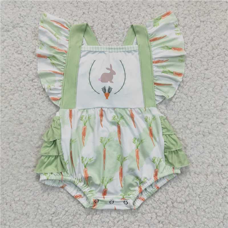 SR0112  Baby Girls Rabbit bunny bubbles rompers
