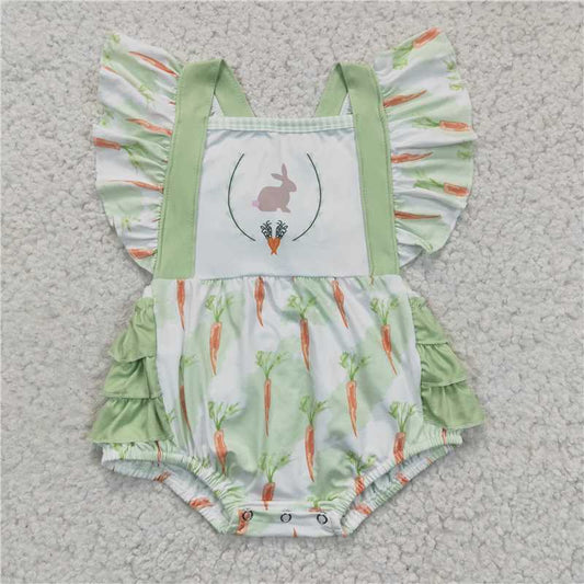 SR0112  Baby Girls Rabbit bunny bubbles rompers