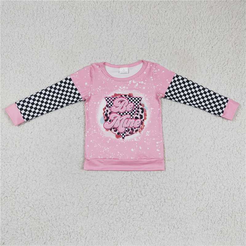 GT0086  Baby Girls Valentines Be mine Long Sleeve shirts tops
