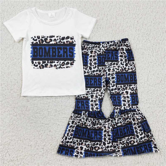 GSPO0434 Girls BOMBERS short-sleeved leopard print trousers suit