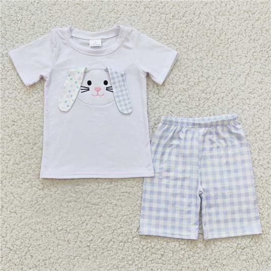 BSSO0090 Embroidery Baby Boys Easter rabbit shorts sets