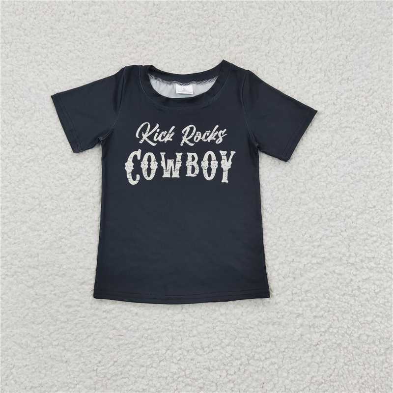 GT0169  Baby Girls Western Cowboy Short Sleeve Tee Shirts